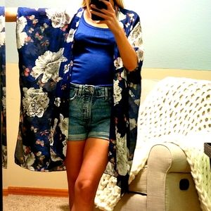 Sheer Pinkblush Floral Kimono- O/S